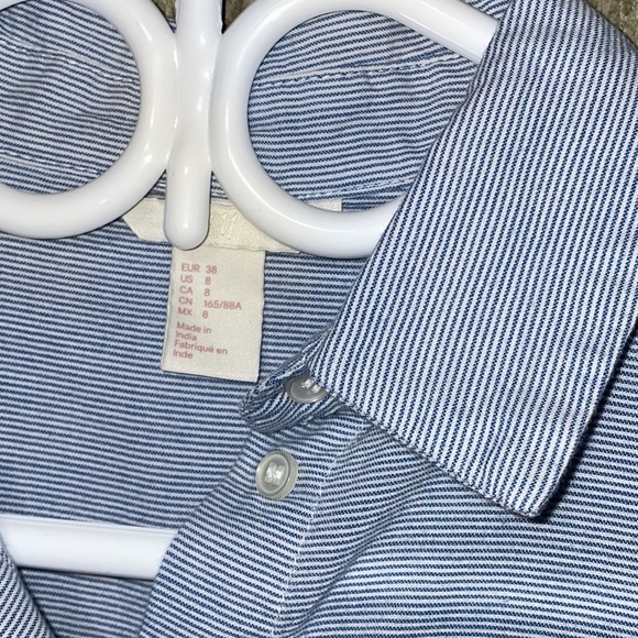 H&M button down striped tunic shirt hem details - Picture 4 of 6